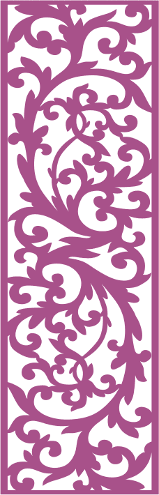 Elegant Floral Damask Laser Cut Panel Vector File