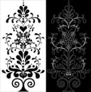 Elegant Floral Damask Ornament Vector File for Laser Cutting