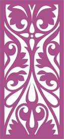 Elegant Floral Damask Panel Vector for Laser Cutting