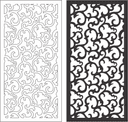 Elegant Floral Damask Screen Panel Vector for Laser Cutting