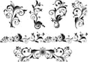 Elegant Floral Flourish Swirls Vector Set for Laser Cutting