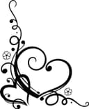 Elegant Floral Heart Corner Swirl Vector for Laser Cutting