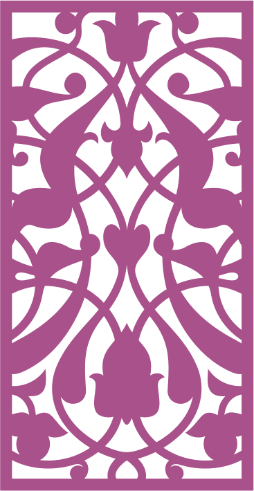 Elegant Floral Jali Screen Vector for Laser Cutting