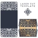 Elegant Floral Lace Wedding Invitation Laser Cut Template