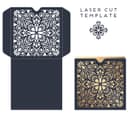 Elegant Floral Lace Wedding Invitation Laser Cut Vector File