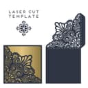 Elegant Floral Laser Cut Wedding Invitation Template Vector