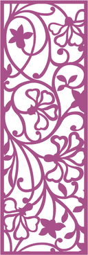 Elegant Floral Lattice Laser Cut Vector Panel Design