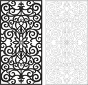 Elegant Floral Lattice Panel Vector File for Laser Cutting