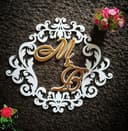 Elegant Floral Monogram Frame Laser Cut Vector File