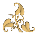 Elegant Floral Ornament 3D Relief STL File for CNC Carving