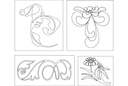 Elegant Floral Ornament Vector Set DXF for CNC Laser Cutting