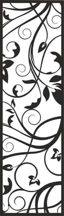 Elegant Floral Scroll CNC Panel Vector - Free DXF File