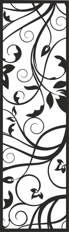 Elegant Floral Scroll CNC Panel Vector - Free DXF File