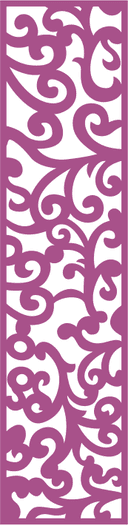 Elegant Floral Scroll Laser Cut Panel Vector File