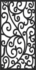 Elegant Floral Scrollwork Laser Cut Panel Vector