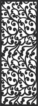 Elegant Floral Scrollwork Panel Vector for Laser Cutting