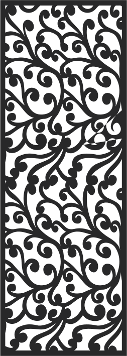 Elegant Floral Scrollwork Panel Vector for Laser Cutting