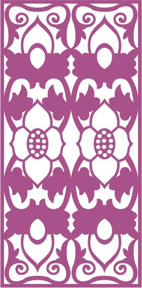 Elegant Floral Seamless Laser Cut Panel Vector File