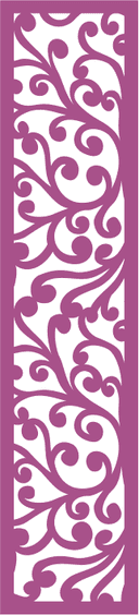 Elegant Floral Swirl Decorative Screen Panel Vector (CDR)