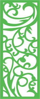 Elegant Floral Swirl Decorative Screen Panel Vector File