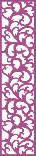 Elegant Floral Swirl Decorative Screen Panel Vector File