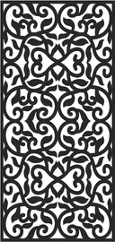 Elegant Floral Swirl Decorative Screen Panel Vector File
