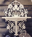 Elegant Floral Wall Shelf Laser Cut Vector File