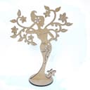 Elegant Floral Woman Jewelry Stand Laser Cut Vector File