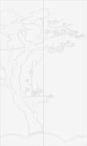 Elegant Flowering Tree Glass Etching Pattern Vector