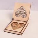 Elegant Heart Wedding Ring Box Laser Cut Vector File