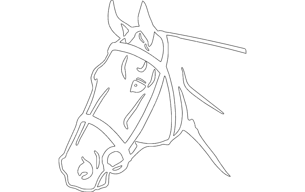 Elegant Horse Head Silhouette Vector for Laser Cutting DXF