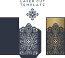 Elegant Lace Wedding Invitation Laser Cut Template Vector