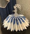Elegant Lady with Umbrella Napkin Holder Laser Cut Vector CDR