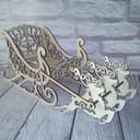 Elegant Laser Cut Christmas Sleigh with Reindeer Vector File