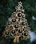 Elegant Laser Cut Christmas Tree Decor Free Vector File