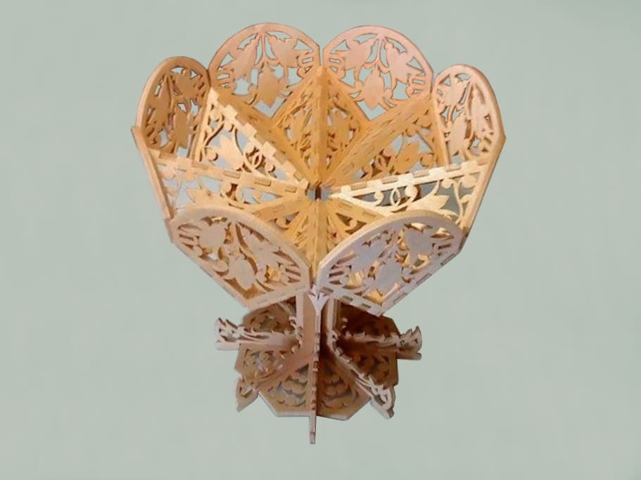 Elegant Laser Cut Decorative Fruit Bowl - Vector File