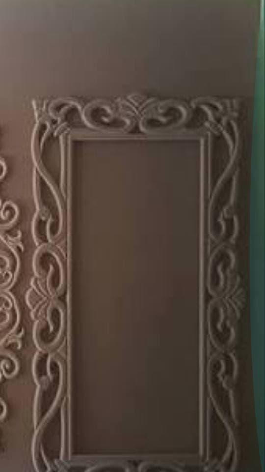 Elegant Ornate Rectangular Mirror Frame DXF Vector File