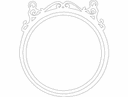 Elegant Ornate Round Mirror Frame Vector DXF File