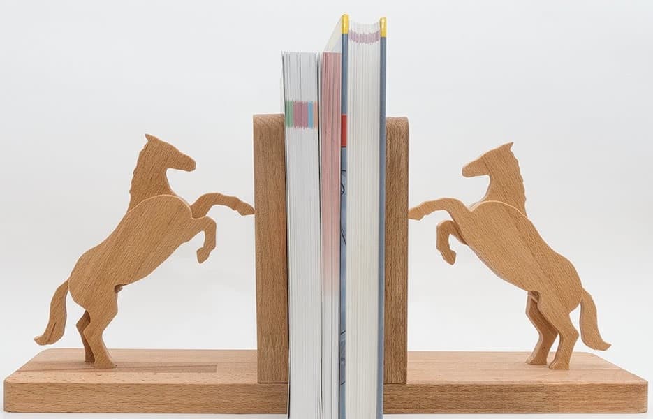 Elegant Rearing Horse Bookends Laser Cut Vector File (DXF)