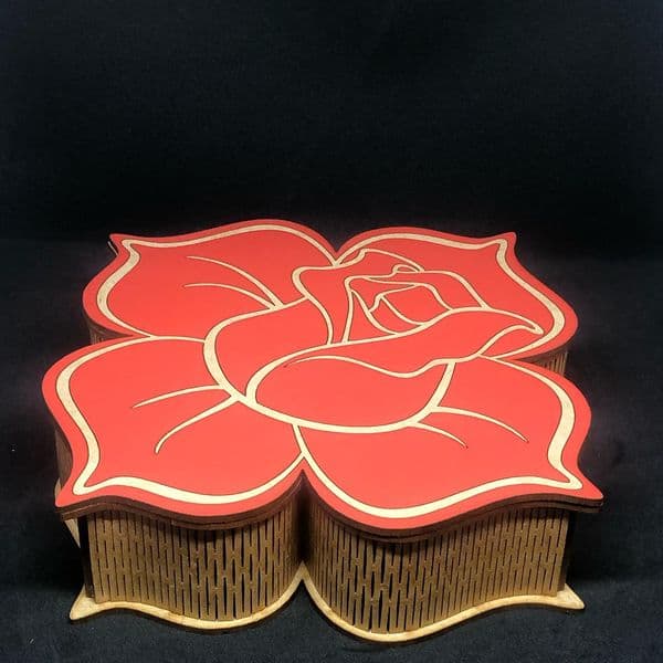 Elegant Rose Shaped Gift Box Laser Cut Vector File