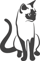 Elegant Siamese Cat Silhouette Vector for Laser Cutting DXF