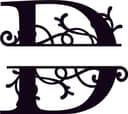 Elegant Split Letter D Monogram Vector for Laser Cutting