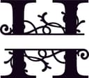 Elegant Split Monogram Letter H Vector for Laser Cutting