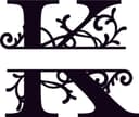 Elegant Split Monogram Letter K Vector for Laser Cutting