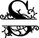 Elegant Split Monogram Letter S Vector for Laser Cutting