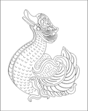 Elegant Stylized Duck Vector Design for Laser Cutting DXF