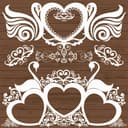 Elegant Swan and Heart Wedding Decor Laser Cut File SVG DXF