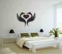 Elegant Swan Couple Heart Wall Clock Laser Cut Vector File