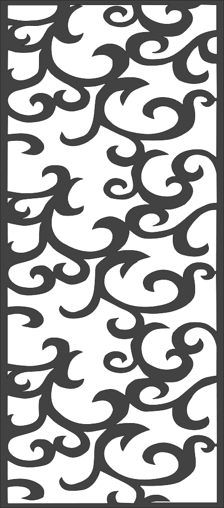 Elegant Swirl Decorative Panel Vector for Laser Cutting