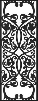 Elegant Victorian Floral Scrollwork Panel Vector File